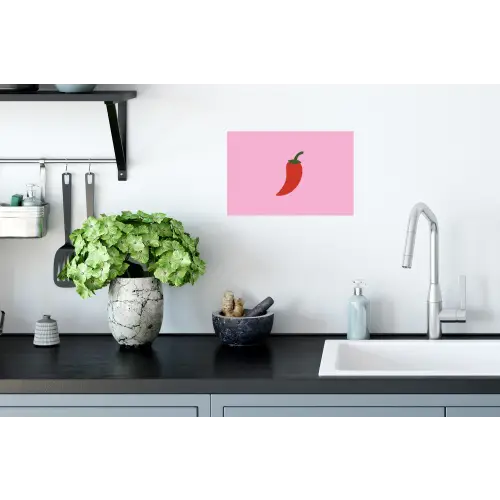 Peper - Rood - Illustratie Muursticker klein -keuken