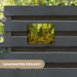 Bosrijke rotsformatie tuinposter los doek klein -sfeer3
