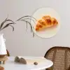 Croissant - Brood - Beige Wandcirkel kunststof plaat 5mm dik klein -sfeer4