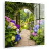 Doorkijk - Poort - Hortensia - Bloementuin plexiglas 5mm klein -zzzproduct_nieuw