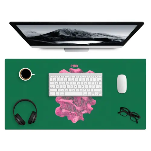 Abstract - Pink - Lijnen - Groen Muismat XXL klein -3d