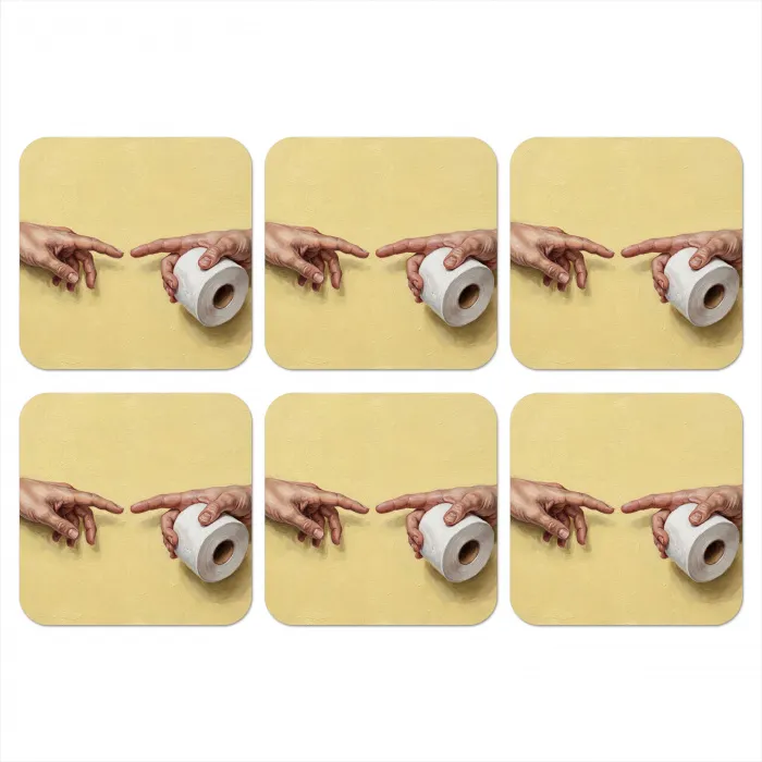 Klassiek - Kunst - Humor onderzetter kurk middel -3d