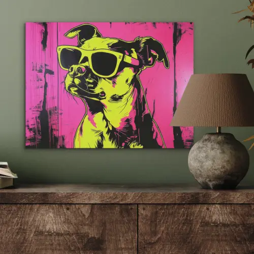 Hond - Zonnebril - Roze - Art PET vilt klein -sfeer2
