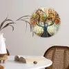 Kunst - Levensboom - Botanisch - Abstract Wandcirkel kunststof plaat 5mm dik klein -sfeer4