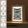 Drink - Zwart - Wit - Decoratie Light Box met kabel (Wandlamp) klein -USP_websiteoverzichtNL