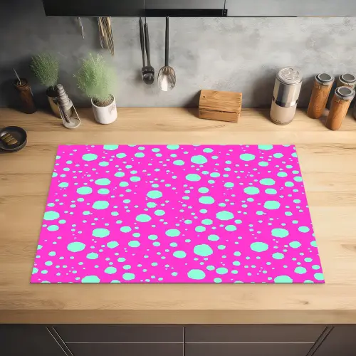 Stippen - Mint - Neon - Fuchsia Inductie beschermer vinyl 3mm klein 276 -sfeer5