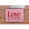 Love - Roze - Spiegeling laptophoes neopreen klein -tafel