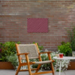 Strepen - Roze - Bruin Tuinposter op houten frame 2 cm dik klein 845 -sfeer3