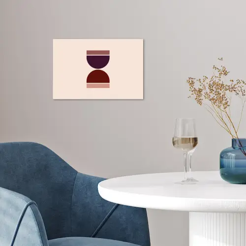 Zandloper - Symmetrisch - Rood - Paars poster papier klein -sfeer3