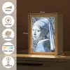 Meisje met de parel - Johannes Vermeer - Delfts blauw Light Box met kabel (Wandlamp) klein -USP_websiteoverzichtNL