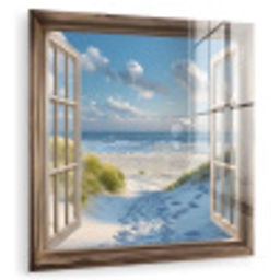 Doorkijk - Strand - Raam - Duinen - Zee plexiglas 5mm klein -zzzproduct_nieuw