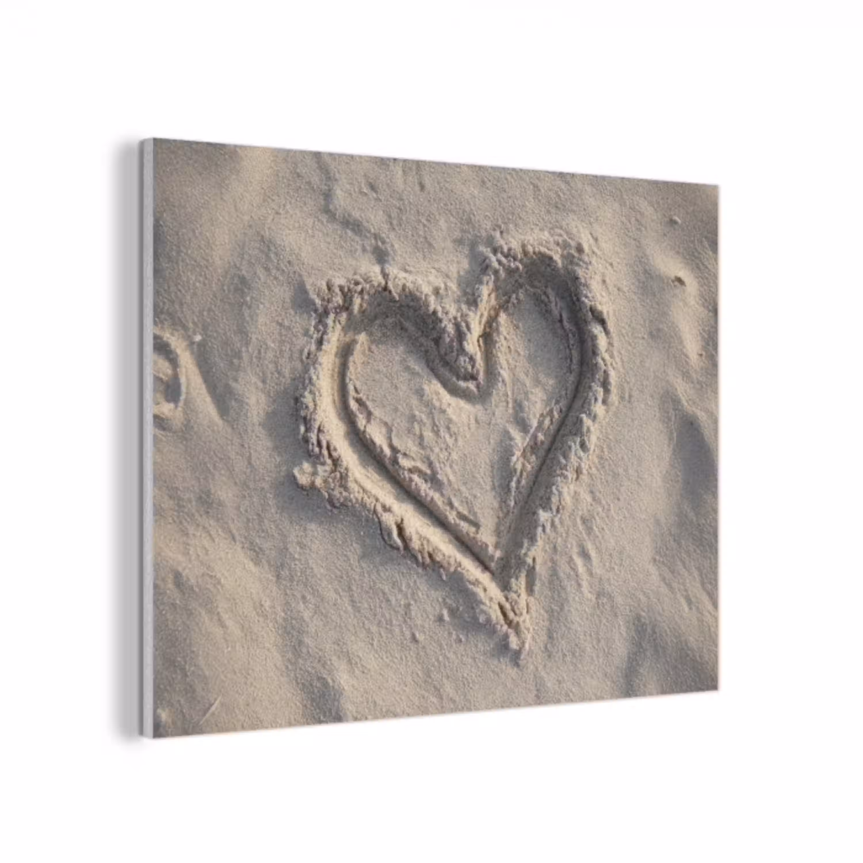 Hartvorm - Getekend - Beige - Zand PET vilt klein -3d