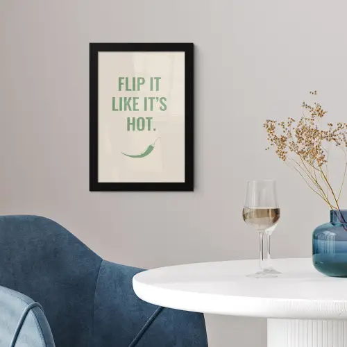 Groen - Quote - Zomer - Chilipeper fotolijst zwart zonder passe partout klein -sfeer4