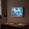 Blauw - Orchidee - Elegeant Light Box met batterij (Wandlamp) middel -sfeer1