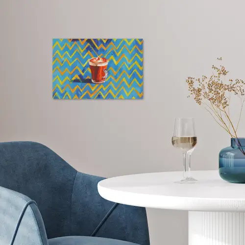 Mok - Koffie - Zigzag - Slagroom poster papier klein -sfeer3