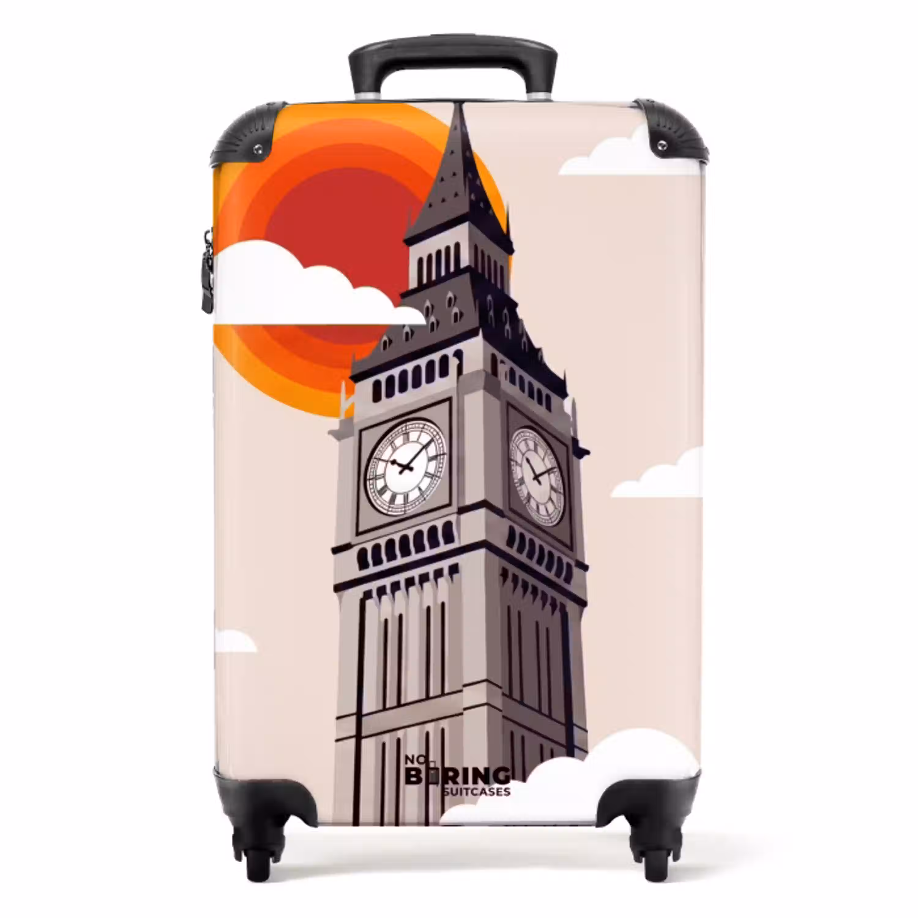 Toren - Klok - Londen - Architectuur - Retro NBS - Handbagage koffer - Volwassenen Unisex middel -productfoto_recht