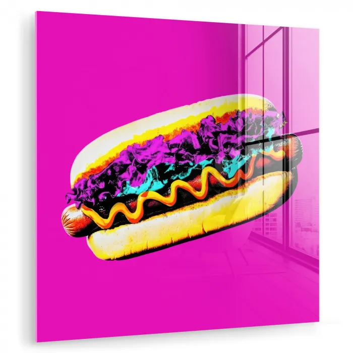 Hotdog - Roze - Retro plexiglas 5mm klein -zzzproduct_nieuw