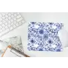 Bloemen - Blauw - Patroon - Wit muismat rubber klein 262 -witbureau