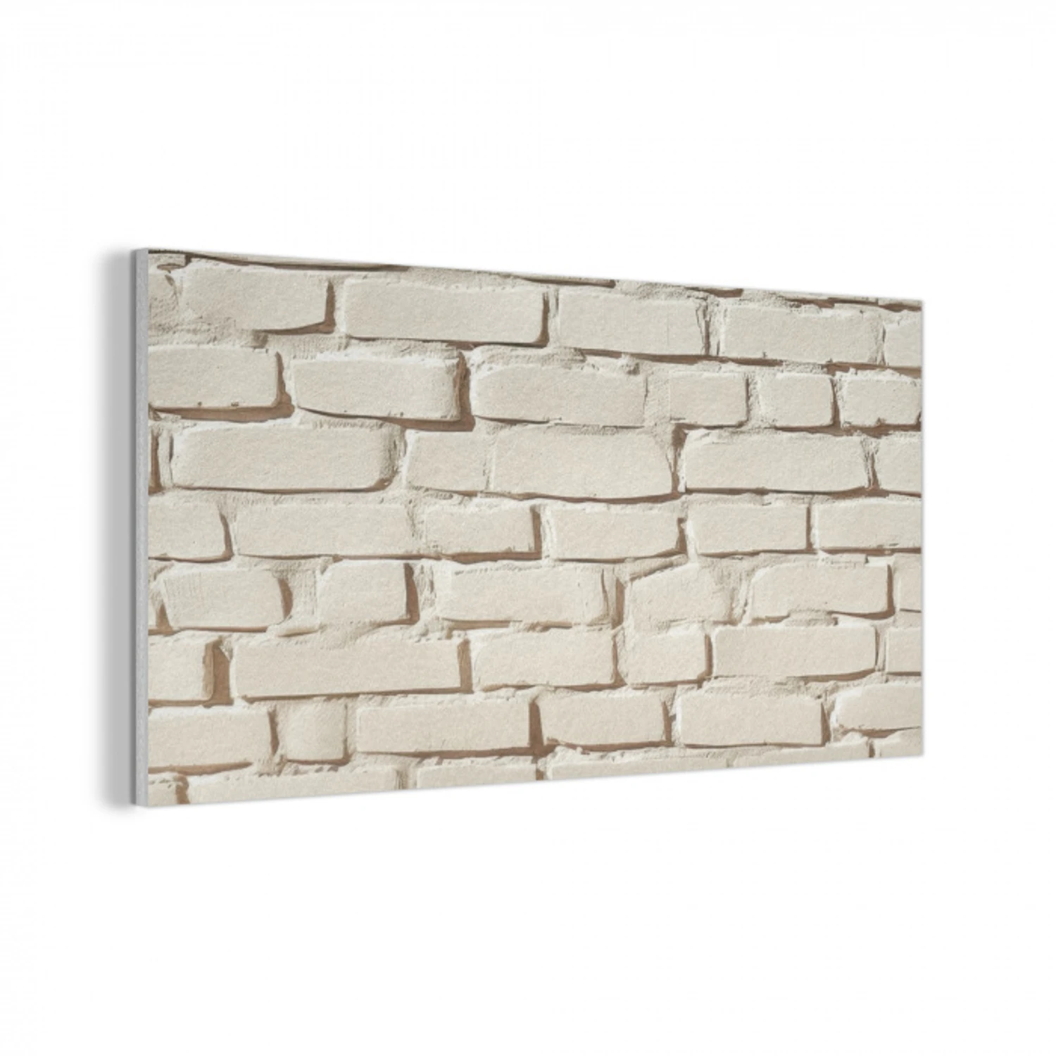 Bakstenen - Muur - Licht - Wit PET vilt middel -3d