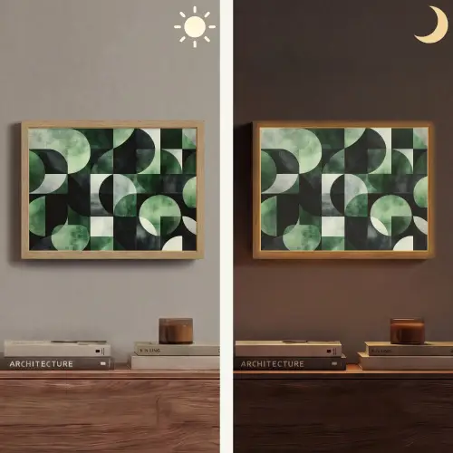 Abstract - Groen - Vormen Light Box met batterij (Wandlamp) middel -sfeer3