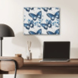Blauw - Vlinders - Bloemen - Wit PET vilt klein 837 -sfeer5