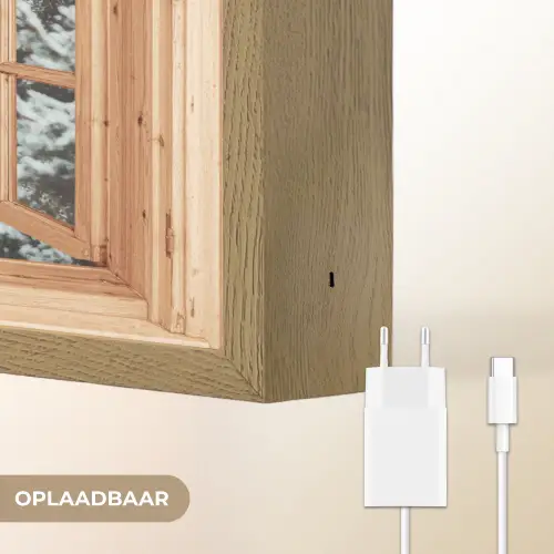 Bos - Winter - Bomen - Natuur - Pad - Doorkijk Light Box met batterij (Wandlamp) middel -USP_websiteoplaadbaarNL