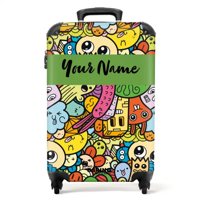 Schattige Beestjes in Stad NBS - Handbagage koffer - Kinderen Unisex middel -productfoto_recht