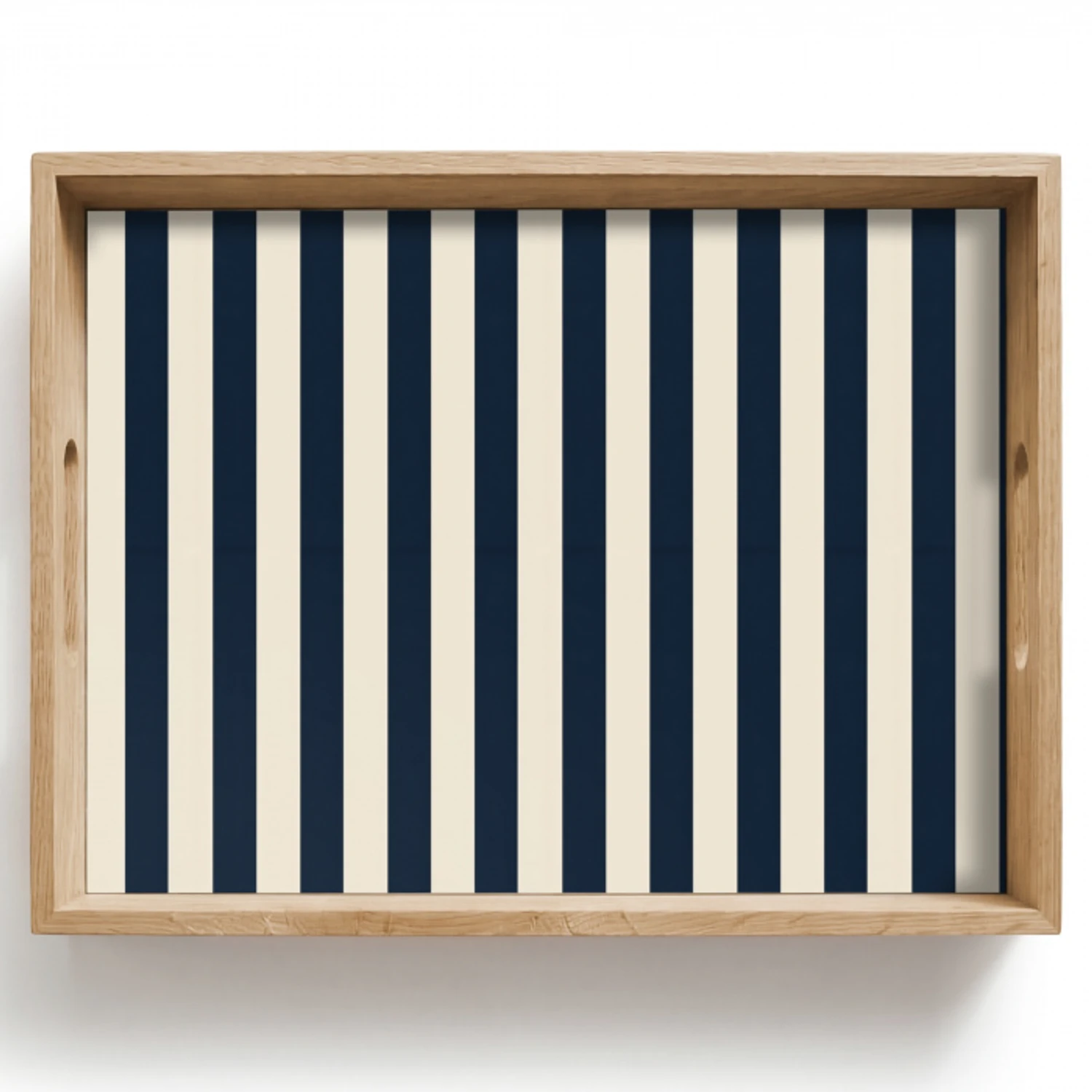 Verticale strepen - Blauw - Crème Dienblad Rechthoek middel 911 -z3d_shopping