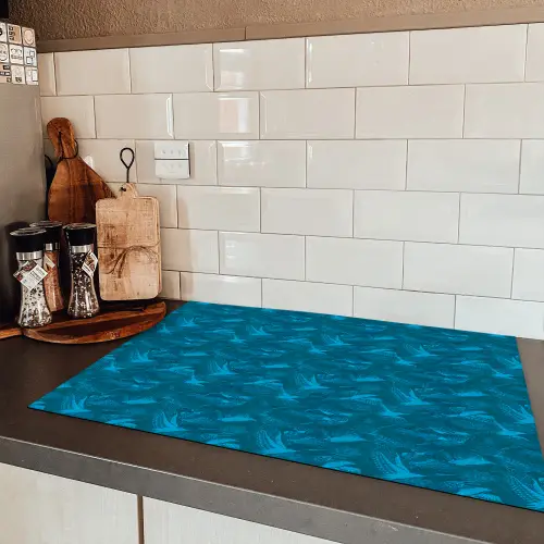 Vogels - Blauw -  Levendig Inductie beschermer vinyl 3mm klein 276 -sfeer3