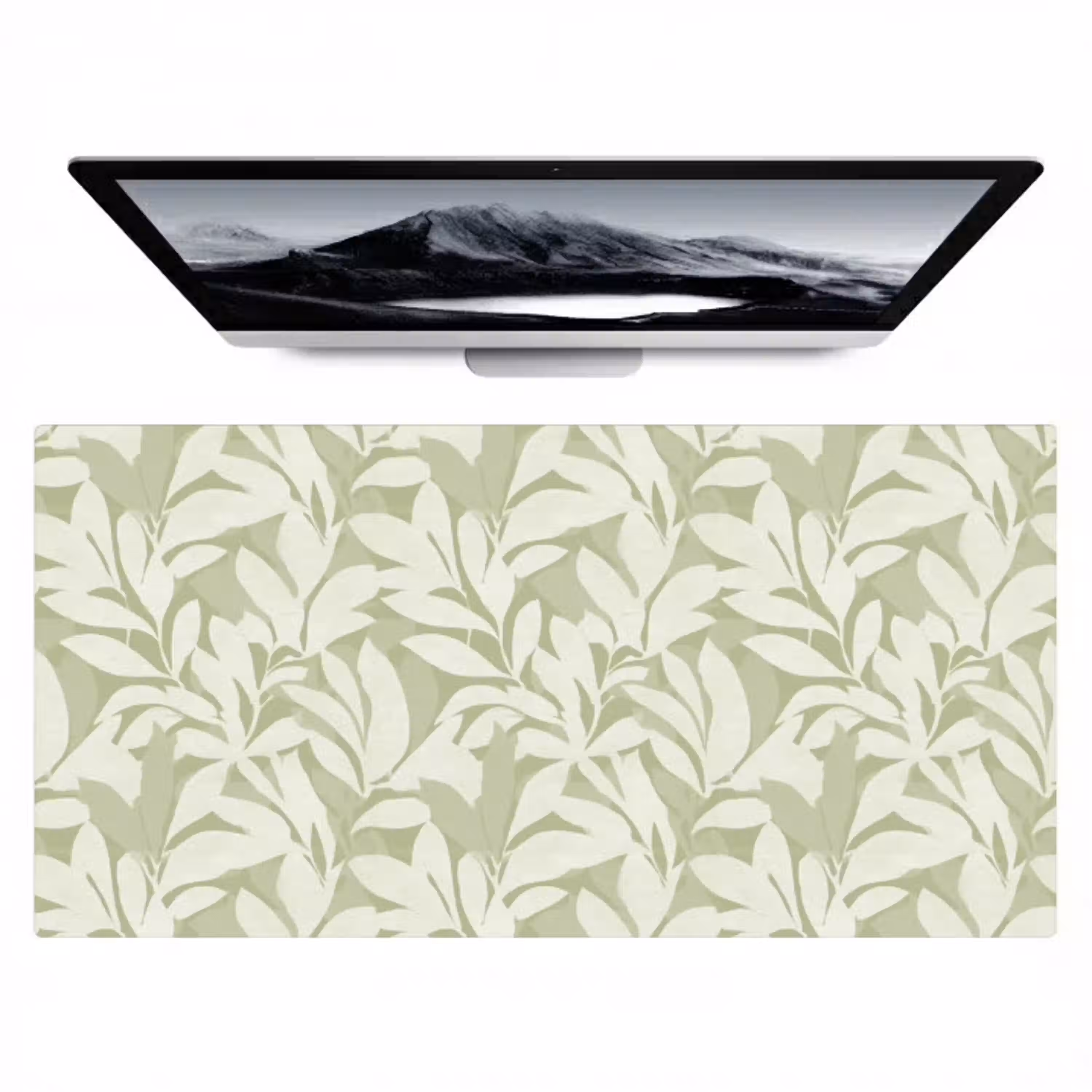 Saliegroen - Botanisch - Minimalistisch - Patroon Muismat XXL klein 681 -zzz3d