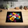 Bloemen - Kleurrijk - Graffiti - Modern - Boeket Inductie beschermer vinyl 3mm middel -sfeer5