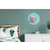 Kiwi - Blauw - Surrealistisch Wandcirkel aluminium klein -slaapkamer