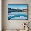 Landschap - Winter - Meer - Bergen - Uitzicht - IJs Textielframe zwart klein -sfeer2