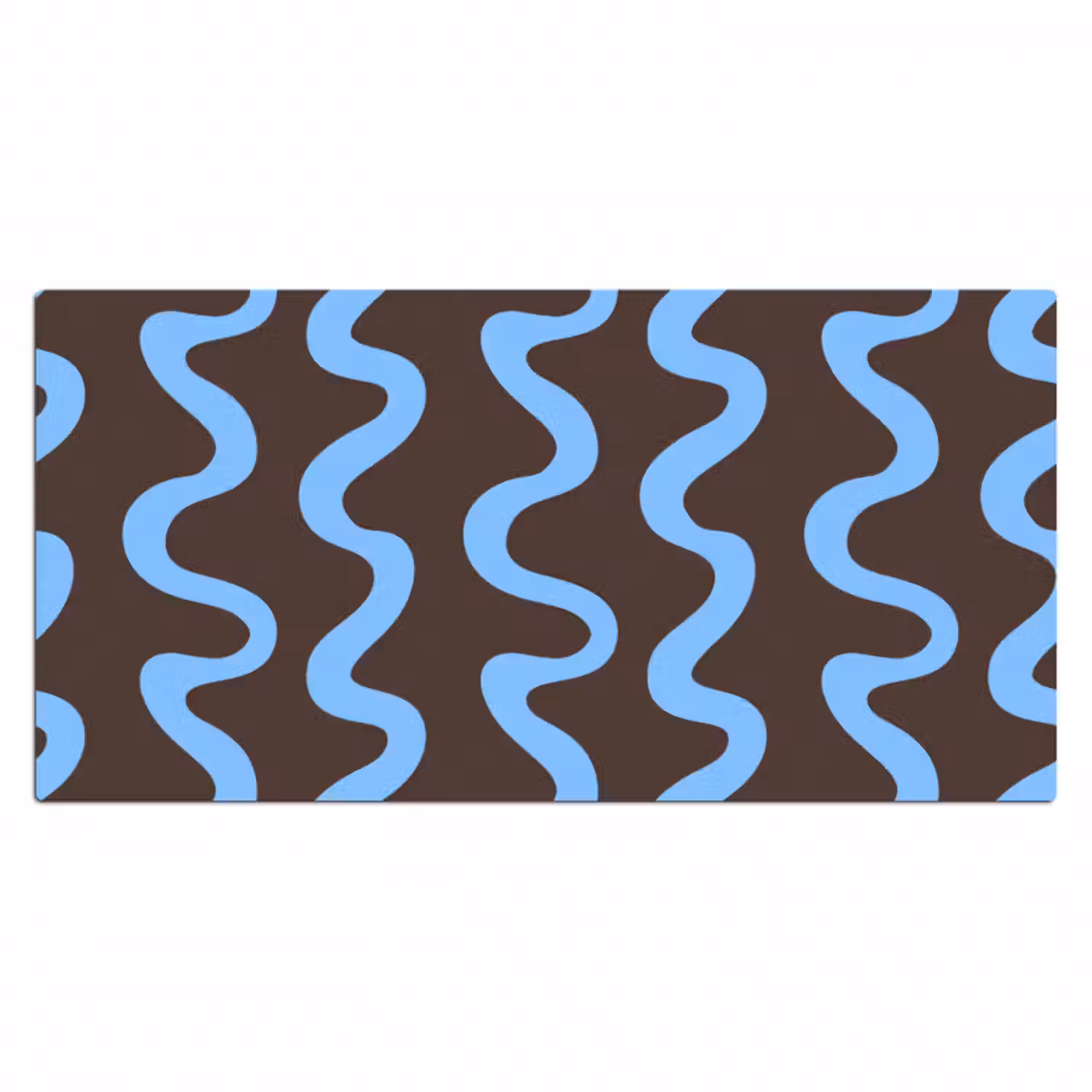 Schreibtischunterlage - Sich windende Linien - Blau - Braun - Minimalistisch