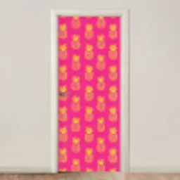 Ananas - Trendy - Roze deurposter klein 289 -3d_beige