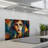 Portret - Abstract - Vormen keuken achterwand spatscherm klein -3d_schuin
