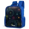 Sterren - Planeten - Kleurrijk Kinderrugzak - Blauw middel -schuin