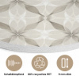 Grafisch - Patroon - Grijs Akoestische PET Vilt - Rond klein 838 -closeup_DE