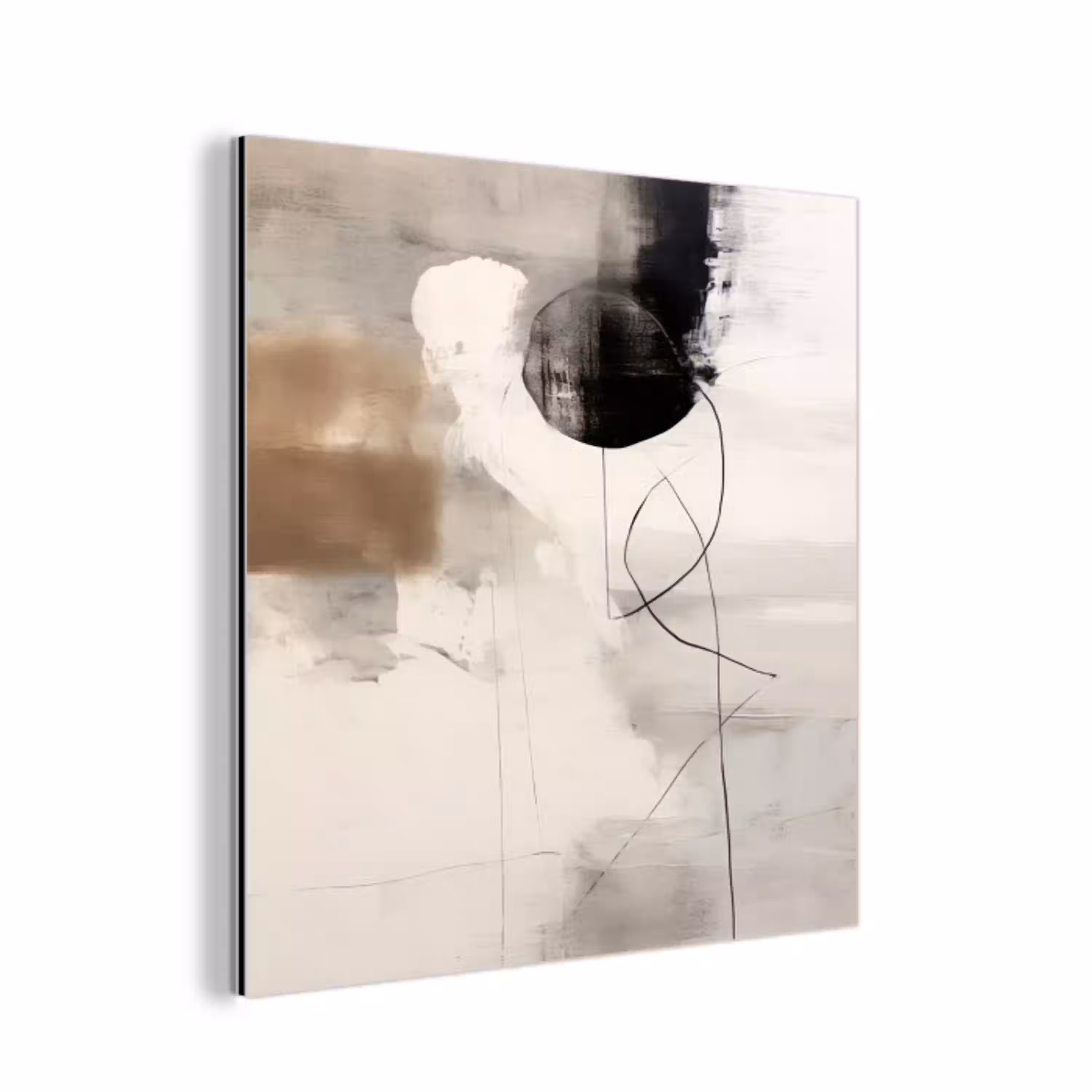 Abstracte kunst - Grijs - Industrieel aluminium wit klein -3d