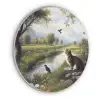 Kat - Beekje - Weide Akoestische PET Vilt - Rond klein -3d