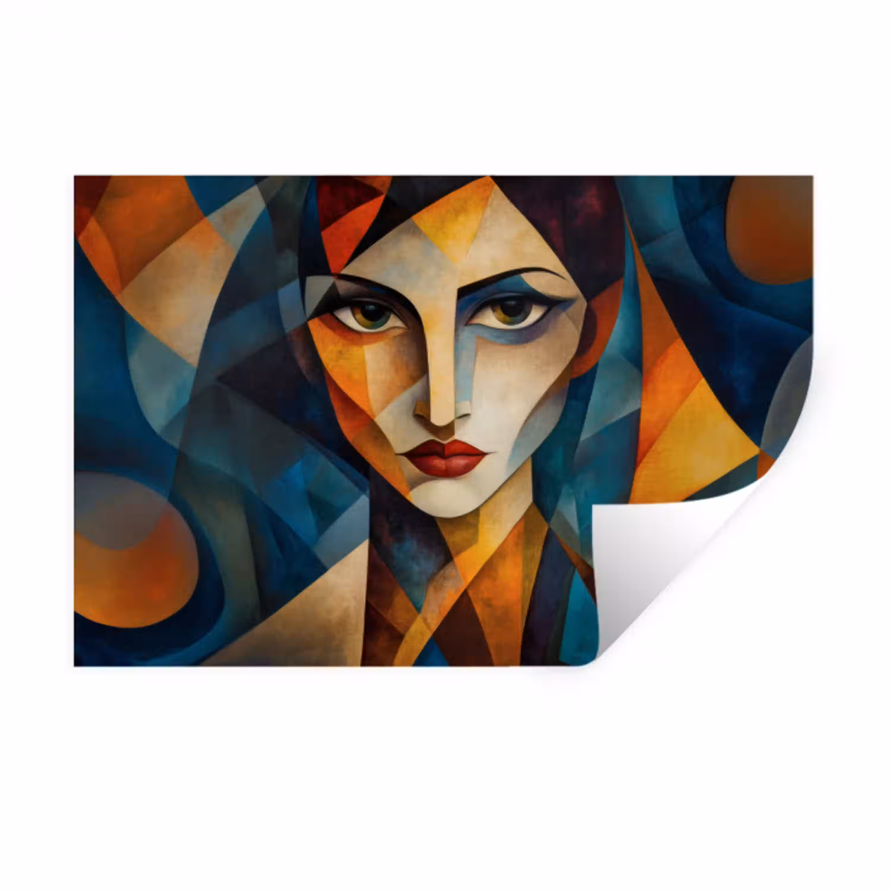 Portret - Abstract - Vormen Muursticker klein -3d