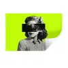Vrouw - Sterrenhemel - Groen Muursticker klein -3d