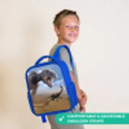 Dino - Wilde dieren - Tekening - Kinderen - Jongens Kinderrugzak - Blauw middel -sfeer3_UK