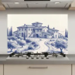 Rustiek - Landgoed - Blauw keuken achterwand spatscherm klein -3d_website