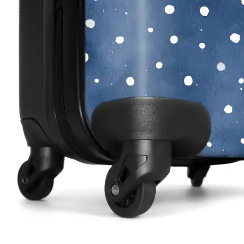 Stippen patroon blauw NBS - Handbagage koffer - Kinderen Unisex middel -wiel