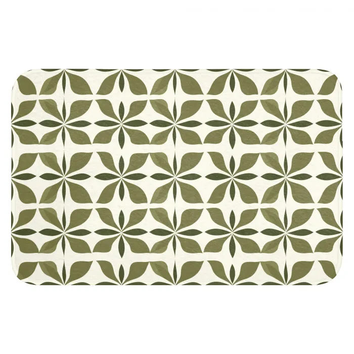 Botanisch - Retro - Groen Badmat klein 997 -3d