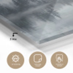 Bos - Meer - Mist - Natuur - Grijs plexiglas 5mm klein -sfeer2