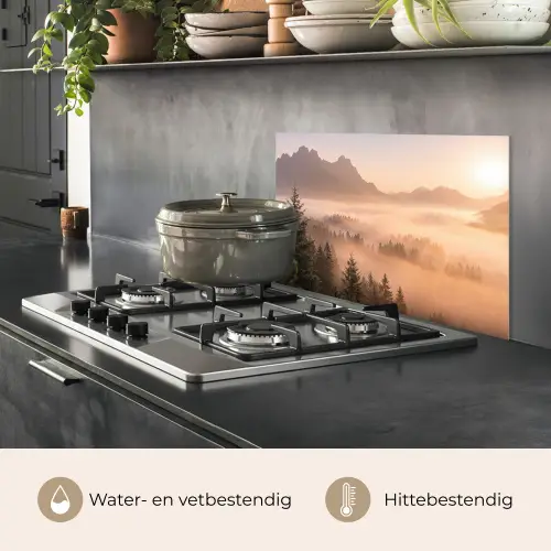 Zonlicht - Mist - Bergen - Bomen keuken achterwand spatscherm klein -usp_NL