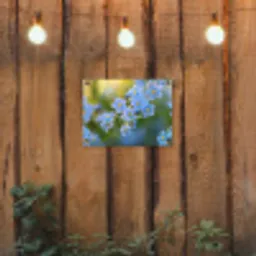 Bloemetjes - Blauw - Vergeet mij nietjes tuinposter los doek klein -sfeer1