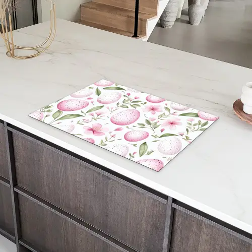 Patroon - Eieren - Roze - Pasen Inductie beschermer vinyl 3mm klein -sfeer8